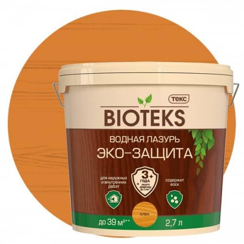 Купить Лазурь Текс Bioteks Эко-Защита водная клен 2,7 л по низкой цене