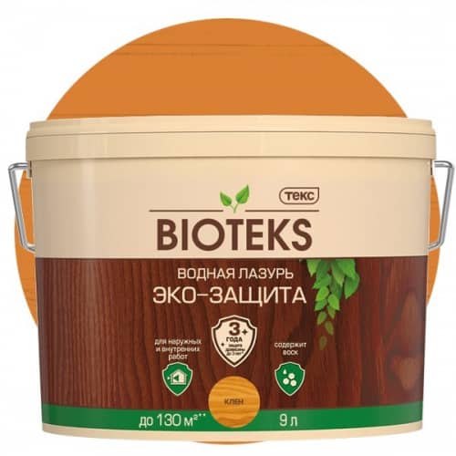 Купить Лазурь Текс Bioteks Эко-Защита водная клен 9 л по низкой цене