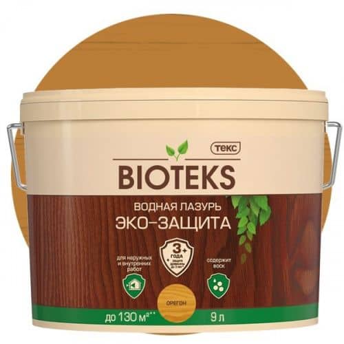 Купить Лазурь Текс Bioteks Эко-Защита водная орегон 9 л по низкой цене