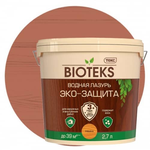 Купить Лазурь Текс Bioteks Эко-Защита водная рябина 2,7 л по низкой цене