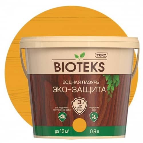 Купить Лазурь Текс Bioteks Эко-Защита водная сосна 0,9 л по низкой цене