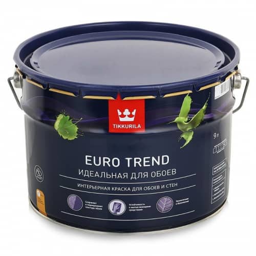 Купить Краска Tikkurila Euro Trend для обоев и стен основа С 9 л по низкой цене