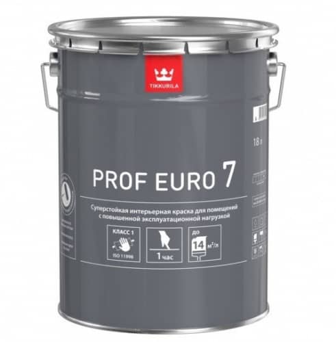 Купить Краска Tikkurila Prof Euro 7 интерьерная база А матовая 18 л по низкой цене