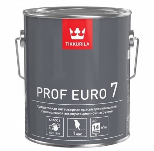 Купить Краска Tikkurila Prof Euro 7 база С интерьерная матовая 2,7 л по низкой цене