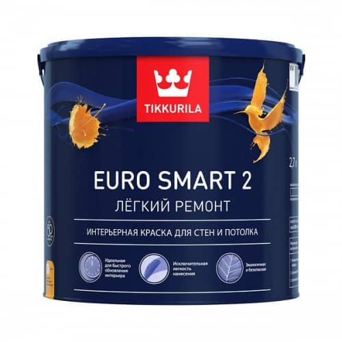 Купить Краска Tikkurila Euro Smart-2 9 л по низкой цене