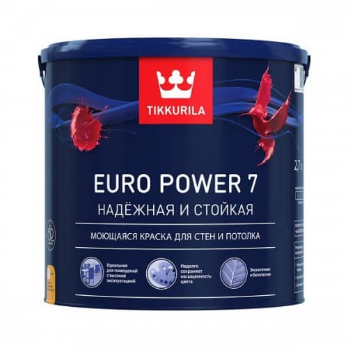 Купить Краска Tikkurila Еuro Power-7 основа A 0,9 л по низкой цене