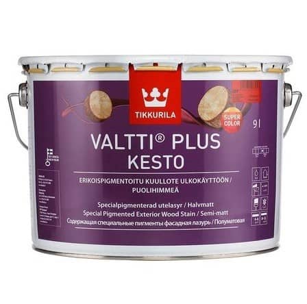 Купить Лазурь Tikkurila Valtti Plus Kesto OPP фасадная полуматовая 9 л по низкой цене
