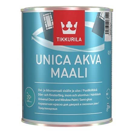 Купить Краска Tikkurila Unica Akva Maali основа С для окон и дверей 0,9 л по низкой цене