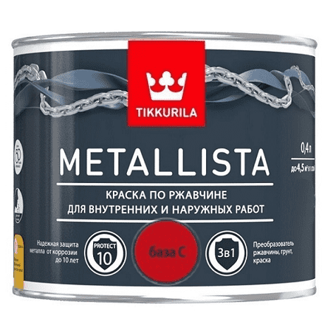 Купить Краска Tikkurila Metallista база C по ржавчине 0,4 л по низкой цене