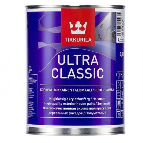 Купить Краска Tikkurila Ultra Classic полуматовая база А фасадная 0,9 л по низкой цене