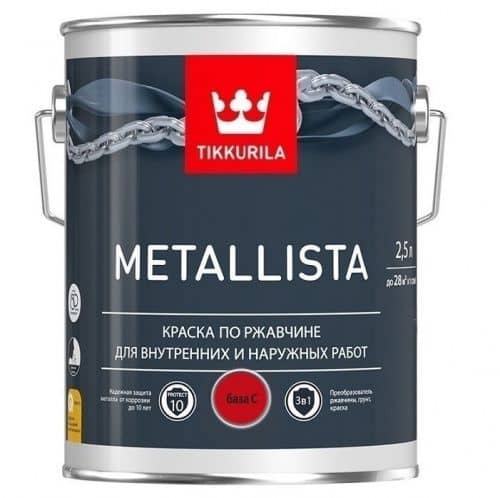 Купить Краска Tikkurila Metallista база C по ржавчине 2,5 л по низкой цене