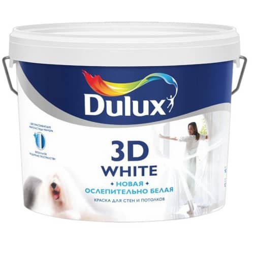 Купить Краска Dulux 3D White для стен и потолков на основе мрамора база BW ослепительно белая матовая 10 л по низкой цене