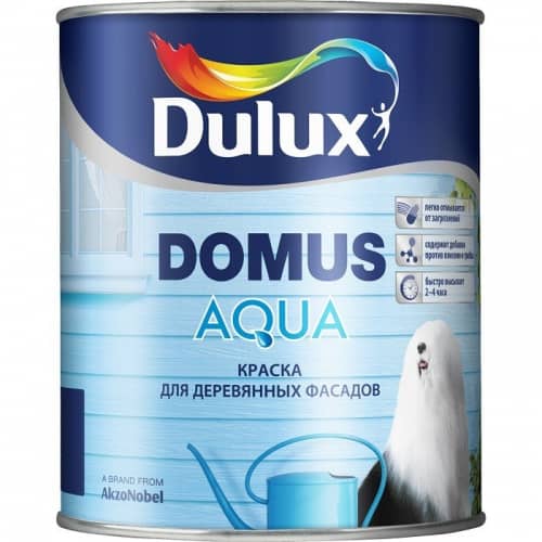 Купить Краска Dulux Domus Aqua акриловая для деревянных фасадов база BW полуматовая 10 л по низкой цене