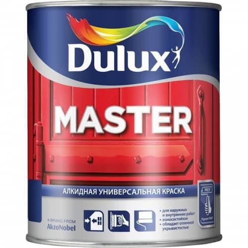 Купить Эмаль Dulux Master 30 алкидная универсальная база BС полуматовая 0,9 л по низкой цене