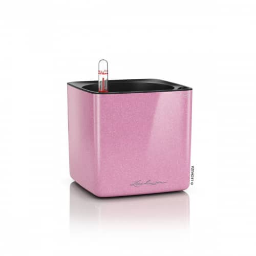 Купить Кашпо Lechuza Cube Glossy Complete sweet candy high gloss glitter 14x14x14 см по низкой цене