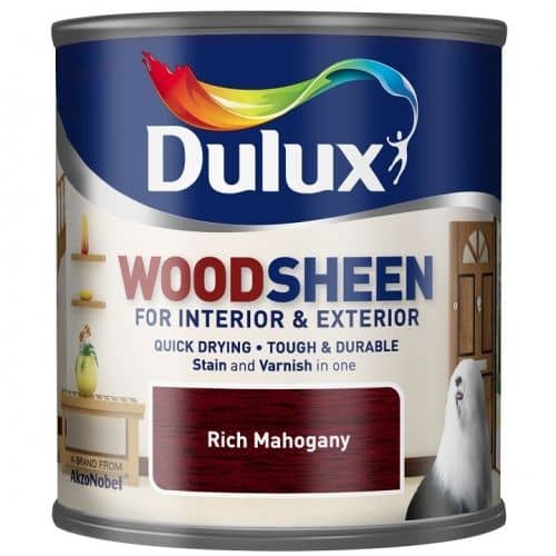 Купить Лак-морилка Dulux Woodsheen на водной основе по дереву полуматовый богатый махагон 0,75 л по низкой цене