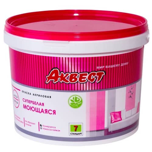 Купить Краска Аквест-7 Стандарт универсальная супербелая база А 14 кг по низкой цене