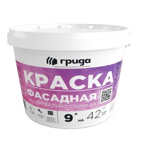 Купить Краска Грида Фасад экстремально стойкая прозрачная база С фасадная 12 кг по низкой цене