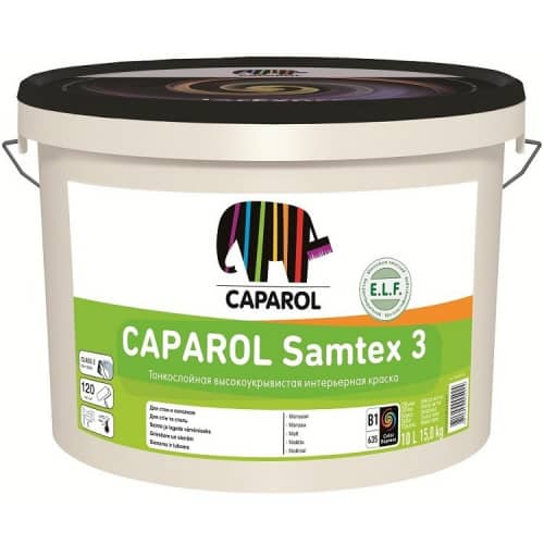Купить Краска Caparol Samtex 3 BAS 1 глубокоматовая интерьерная 10 л по низкой цене