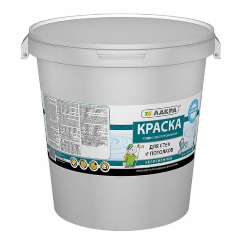 Купить Краска Лакра акриловая для стен и потолков белоснежная 40 кг по низкой цене