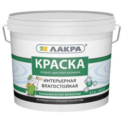 Купить Краска Лакра акриловая, интерьерная, влагостойкая, повышенной белизны белая 6,5 кг по низкой цене