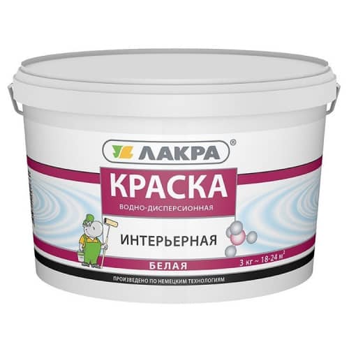 Купить Краска Лакра акриловая интерьерная белая 3 кг по низкой цене
