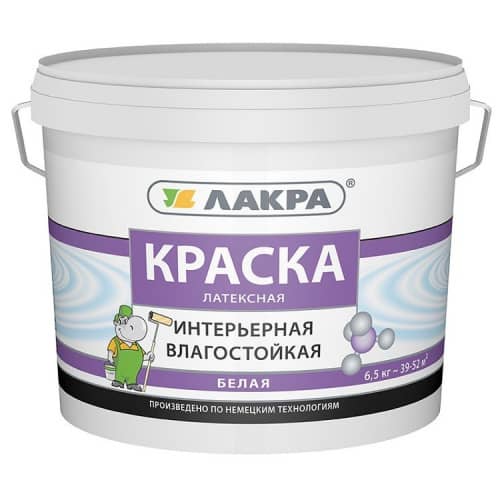 Купить Краска Лакра латексная, интерьерная, влагостойкая, белая 6,5 кг по низкой цене