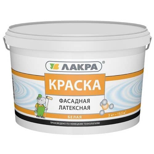 краска лакра латексная фасадная белая 3 кг Купить Краска Лакра латексная фасадная белая 3 кг по низкой цене