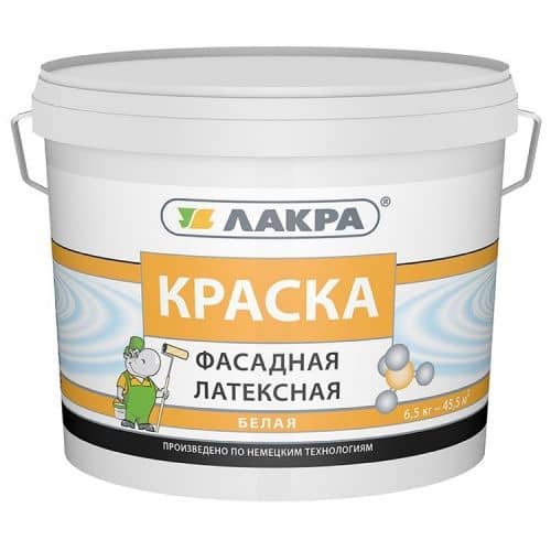 краска лакра латексная фасадная белая 6,5 кг Купить Краска Лакра латексная фасадная белая 6,5 кг по низкой цене