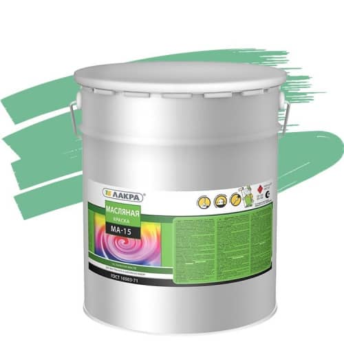 Купить Краска Лакра МА-15 масляная салатовая 25 кг по низкой цене
