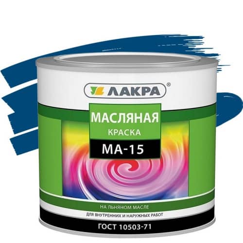 Купить Краска Лакра МА-15 масляная синяя 1,9 кг по низкой цене
