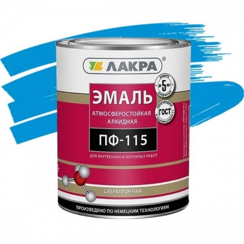Купить Эмаль Лакра ПФ-115 голубая 1 кг по низкой цене