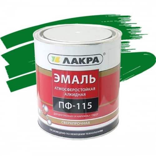 Купить Эмаль Лакра ПФ-115 зеленая 1 кг по низкой цене