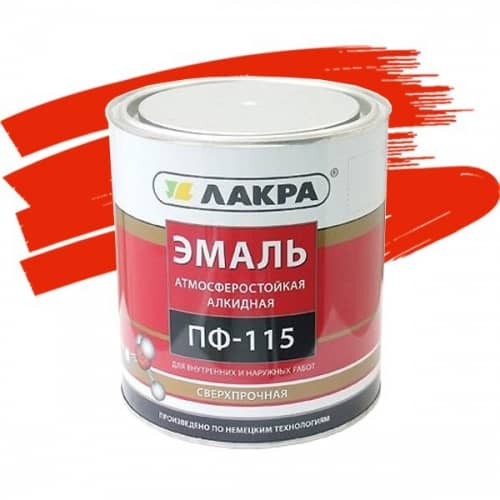 Купить Эмаль Лакра ПФ-115 красная 1 кг по низкой цене