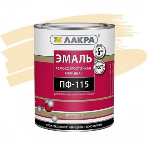 Купить Эмаль Лакра ПФ-115 кремовая 1 кг по низкой цене