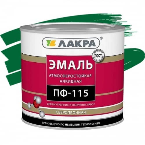 Купить Эмаль Лакра ПФ-115 зеленая 2,8 кг по низкой цене