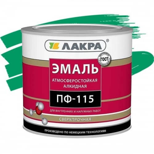 Купить Эмаль Лакра ПФ-115 ярко-зеленая 2,8 кг по низкой цене