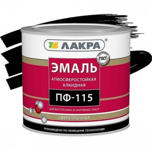 Купить Эмаль Лакра ПФ-115 черная глянцевая 2,8 кг по низкой цене