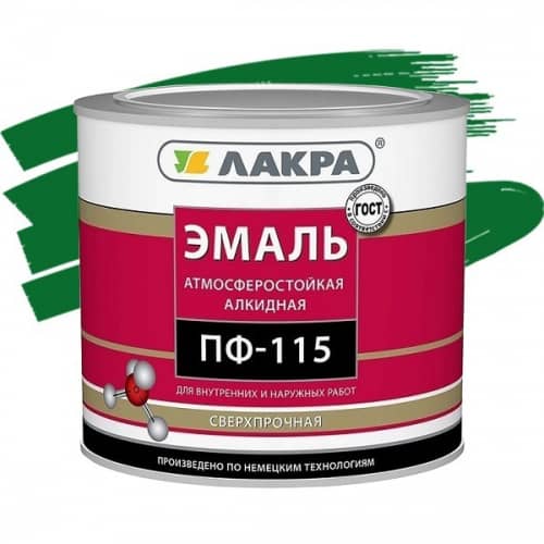 Купить Эмаль Лакра ПФ-115 темно-зеленая 2 кг по низкой цене