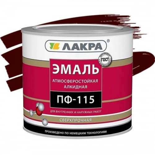 Купить Эмаль Лакра ПФ-115 шоколадно-коричневая 2 кг по низкой цене