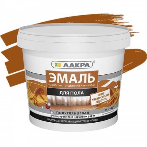 Купить Эмаль Лакра акриловая для пола желто-коричневая 0,9 кг по низкой цене