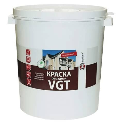 Купить Краска VGT ВД-АК-1180 фасадная белоснежная 45 кг по низкой цене