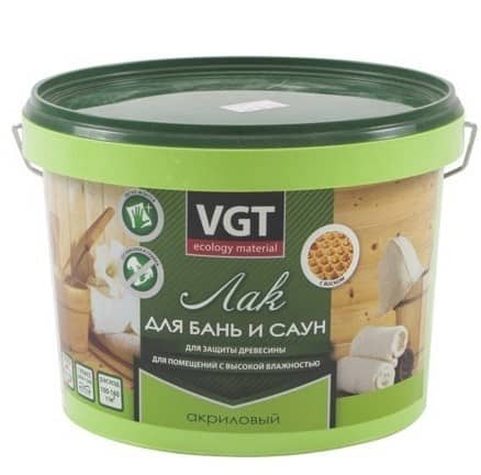 Купить Лак VGT по дереву акриловый для бань и саун 2,2 кг по низкой цене