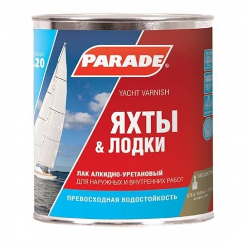 Купить Лак Parade L20 Яхты & лодки яхтный алкидно-уретановый матовый 2,5 л по низкой цене