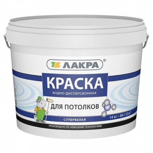 Купить Краска Лакра акриловая для потолков супербелая 14 кг по низкой цене
