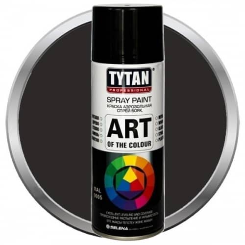 Купить Краска Tytan Professional Art of the colour акриловая, аэрозольная, черная глянец 9005 400 мл по низкой цене