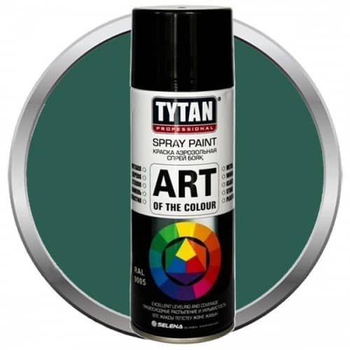 Купить Краска Tytan Professional Art of the colour акриловая, аэрозольная, темно-зеленая 6005 400 мл по низкой цене