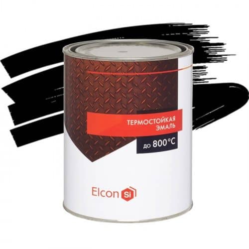 Купить Эмаль Elcon термостойкая черная 1 л по низкой цене