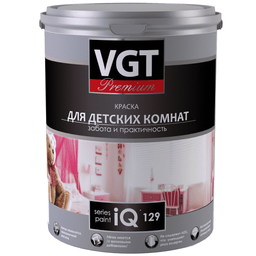 Купить Краска VGT Premium IQ129 акриловая для детских комнат база А 9 л по низкой цене