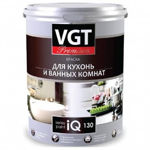 Купить Краска VGT Premium IQ130 акриловая для кухонь и ванных комнат база А 2 л по низкой цене
